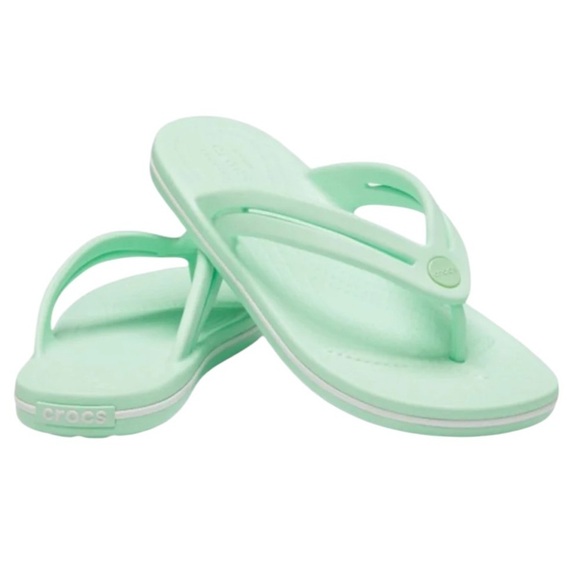 Crocs Mint Green Crocband Flip Flops - Picture 1 of 11